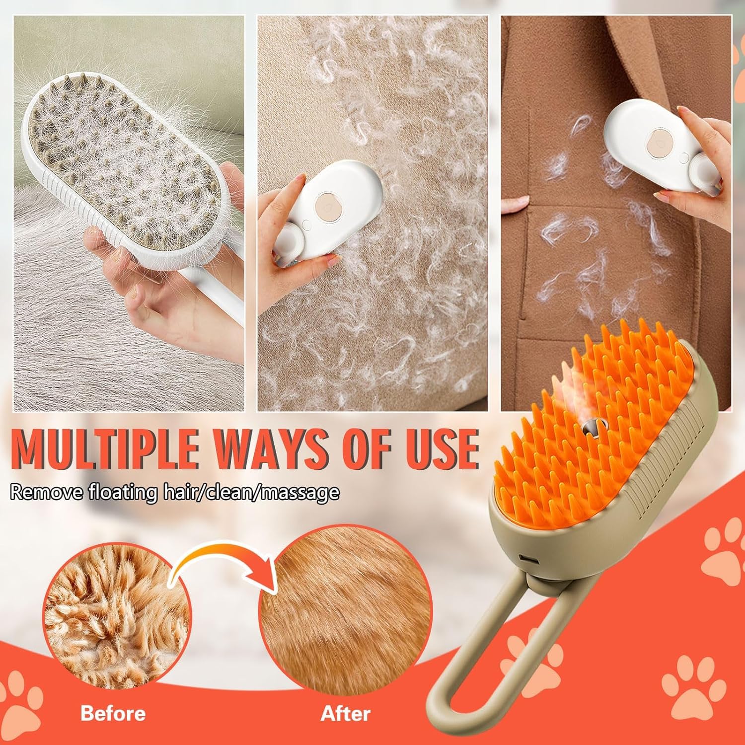 Dog Trust 3 In1 Cat Steam Brush
