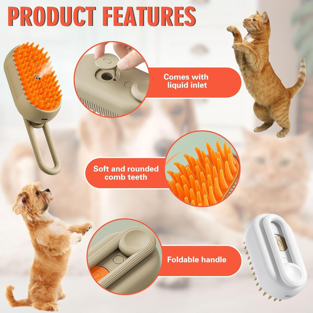 Dog Trust 3 In1 Cat Steam Brush