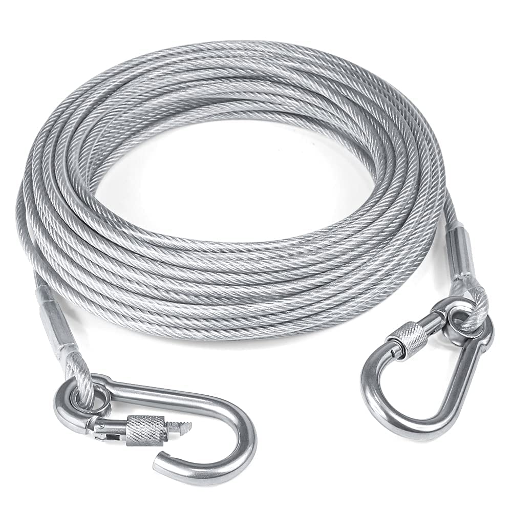 Stainless Steel Clothesline with Carabiner Hooks (10 Mtr)